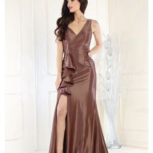 Elegant Brown Evening Gown